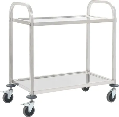 Obrázok produktu pre The Living Store 2-úrovňový servírovací vozík 96,5 x 55 x 90 cm nerezová oceľ