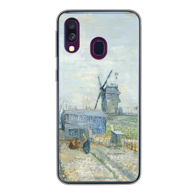 Produktbild von MuchoWow® Handyhülle Schutzhülle Hülle für Samsung Galaxy A40 Montmartre: Mühlen und Gärten - Vincent van Gogh Silikon Softcase Handy Hülle - Handy-Tasche