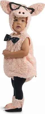 Produktbild von Hipster Schweinchen Kleinkinderkostüm für Fasching & Karneval Größe: 6-12 Monate