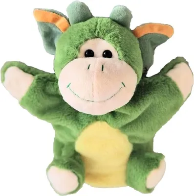 Produktbild von Inware Handpuppe Drache gelb/grün 22 cm