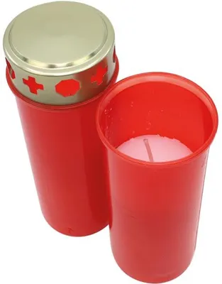 Produktbild von Grablicht Brenner Nr.5 rot Golddeckel XL 17x6cm