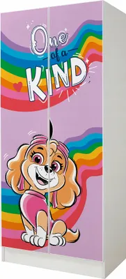 Produktbild von Kinderschrank 70cm breit mit Paw Patrol Charaktere Skye Mehrzweckschrank für Kinderzimmer Schrank für Kinder 70cmx162cmx43cm