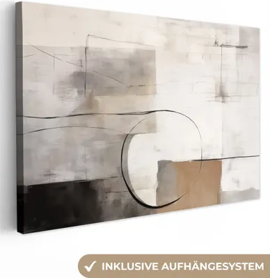 Obrázek produktu pro OneMillionCanvasses® - Obrazy na plátně - Abstraktní umění - Industriální - Bílá - Šedá, nástěnné umění, nástěnné dekorace Obývací pokoj, 120x80cm