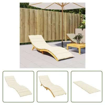 Produktbild von The Living Store Sonnenliegen-Auflage Creme 200x60x3 cm Oxford-Gewebe