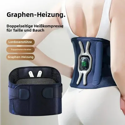 Produktbild von Beheizbarer Lendenstützgürtel mit Vibrationsmassage, 3 Wärmestufen und abnehmbarem Massagegerät