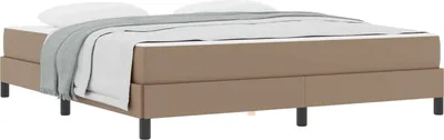 Image de Cadre de lit avec matelas Cappuccino 180 x 200 cm tissu