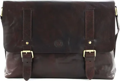 Produktbild von SADDLER Leder Laptoptasche Umhängetasche mit Laptopfach Ryan Messenger Bag Dark Brown braun