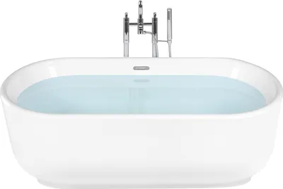 Produktbild von BELIANI Badewanne Weiß 170 x 80 cm Sanitäracryl Freistehend Oval geschwungene Form Elegant Badezimmer