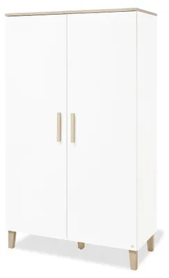 Produktbild von Pinolino Lumi Kleiderschrank, 2-türig, 3 Einlegeböden, 1 Kleiderstange, Soft-Close, B 110 x T 56 x H 189 cm