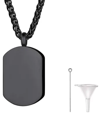 Produktbild von Richsteel Schwarz Dog Tag Halskette aus Edelstahl Halskette mit Anhänger Dog Tag