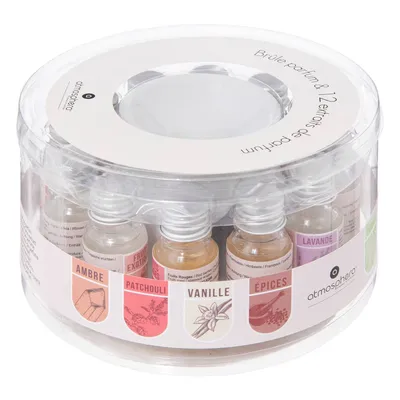 Produktbild von Atmosphera Duftöl Set Aromaset 12 Öle mit Duftlampe Duftkomplettset Wellness Deko Zuhause