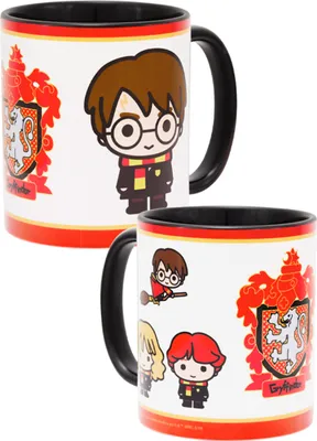 Produktbild von Harry Potter Tasse - 3 Freunde Gryffindor Kaffeetasse Becher Kaffeebecher aus Keramik Weiß Rot 320 ml