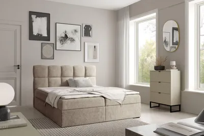 Obrázek produktu pro Kontinentální postel 180x200 KLONDIKE - šedá + topper