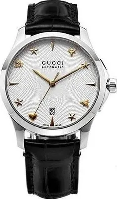 Produktbild von GUCCI G-Timeless Quarz Uhr 38mm Gehäuse Edelstahl Lederarmband Uni YA126468