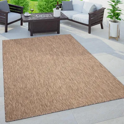 Produktbild von Outdoor Teppich, wetterfest und pflegeleicht, ideal für Terrasse, Balkon oder Garten, 80x150 cm, beige