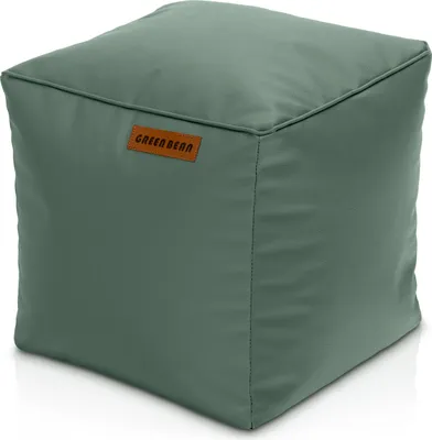 Produktbild von Green Bean® Sitzhocker aus Kunstleder - Pouf mit EPS Perlen Füllung - 40 x 40 cm - perfekte Ergänzung zum Sitzsack - Sitzwürfel Sitzkissen Hocker Fußhocker - Taubenblau