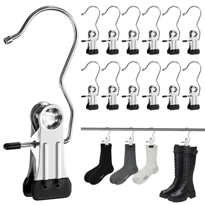 Image de Lot de 30 pinces en acier inoxydable pour cintres