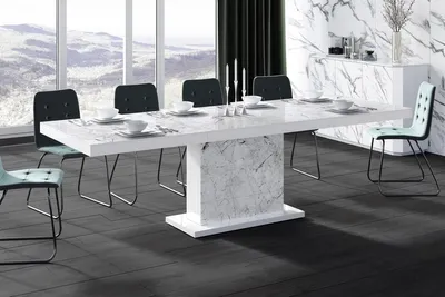 Produktbild von Design Esstisch Tisch HME-111 Hochglanz ausziehbar 160 bis 256 cm