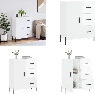 Produktbild von vidaXL Sideboard Hochglanz Weiß 69,5x34x90 cm Holzwerkstoff - Sideboard - Sideboards - Schrank - Schränkchen