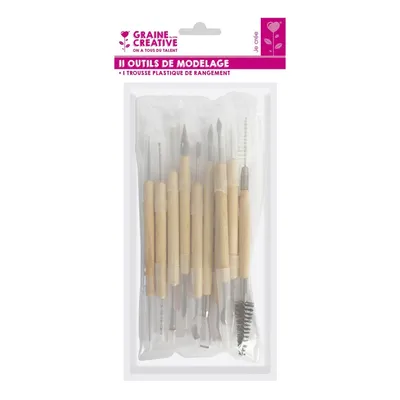 Produktbild von Graine Creative Modellierwerkzeug Set - 11-teiliges Ton Zubehör