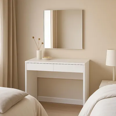 Image de Table d'ordinateur Vikko Blanc | Bureau moderne 100x59 cm