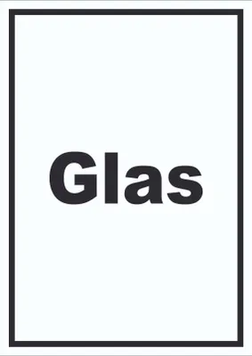 Produktbild von Glas Mülltrennung Schild mit Text hochkant A6 (105x148mm)
