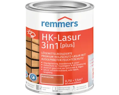 Produktbild von Remmers HK-Lasur 3in1 [plus] mahagoni 750 ml