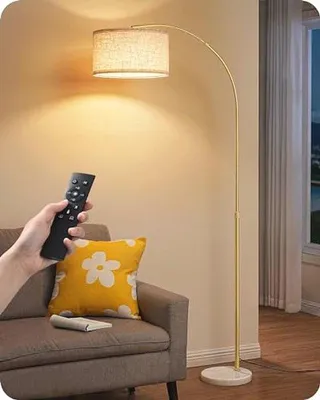 Image de Lampe de sol à LED avec télécommande - Intensité et température de couleur réglables, hauteur réglable de 143 à 176 cm