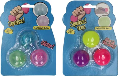 Obrázok produktu pre Stláčacia guľôčka lepkavej farby, 3 sady po 3