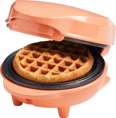 Produktbild von Bestron Mini-Waffeleisen für klassische Waffeln 10cm, kleiner Waffelmaker inkl. Antihaftbeschichtung, ideal für Kindergeburtstage, Ostern oder Weihnachten, Sweet Dreams Kollektion, Farbe: Orange
