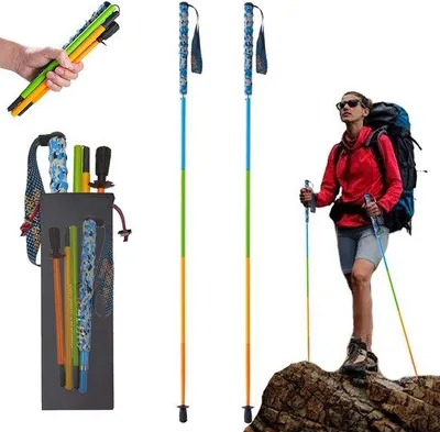 Obrázok produktu pre Ľahká sada trekových palíc, 2-dielna, 110 cm, karbón, priedušná