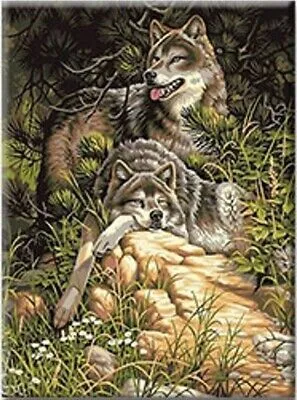 Immagine prodotto di Quadro diamanti fai da te 40x30 cm Diamond Painting Lupi nella foresta