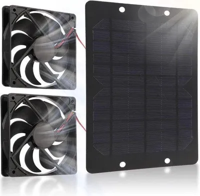 Obrázek produktu pro Mini solární ventilátor 10 W, 12 V, 2 A, energeticky úsporný, vhodný do podkroví, klimatizační komory a kurníku.