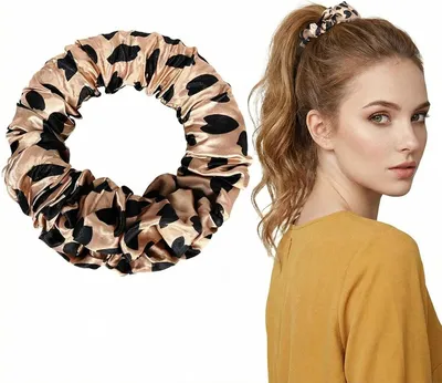 Produktbild von Satin-Haargummis für Locken ohne Hitze, leichtes Lockenband für Frauen zum Schlafen, wiederverwendbar für mittellanges und langes Haar, Leopardenmuster