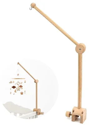 Image de Support mobile en bois pour lit de bébé, avec fonction réglable