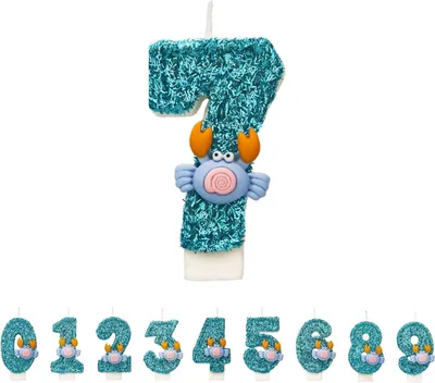 Image de Numéro 7 : bougies d'anniversaire bleues