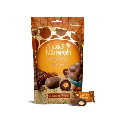 Zdjęcie produktu dla Tamrah Daktyle z Migdałem w Mlecznej Czekoladzie 100 g