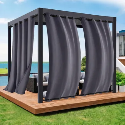 Obrázek produktu pro Sada 2 weatherproof venkovních závěsů 274 x 132 cm - Ideální pro terasy