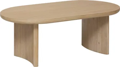 Produktbild von Couchtisch in Holzoptik mit ovaler Tischplatte