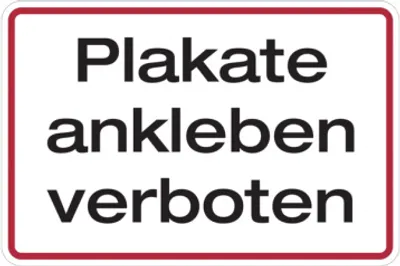 Produktbild von Dreifke® Hinweisschild, Plakate ankleben verboten, 200 x 300 mm, Aluminium, A...