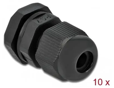 Produktbild von DELOCK Kabelverschraubung PG7 10 Stück schwarz