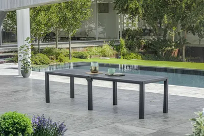 Produktbild von Gartentisch in Graphitfarbe - Holzdekor - ALLIBERT BY KETER modular - 8 - 10 Personen - JULIE