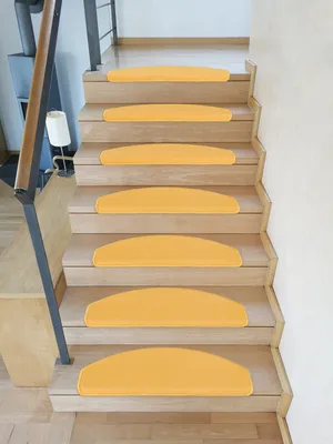 Produktbild von Metzker Stufenmatten Treppenmatten Uni Halbrund Sparset Senf 15 Stück