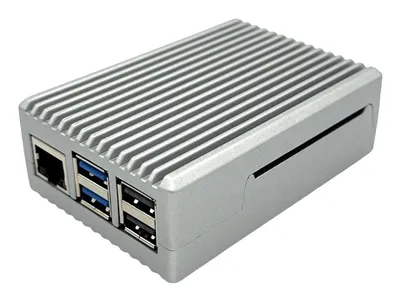 Produktbild von Full Armor Gehäuse für Raspberry Pi 5, silber