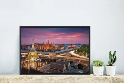 Produktbild von MuchoWow® MuchoWow® Gerahmtes Poster Thailand - Palast - Abenddämmerung 60x40 cm - Poster mit zchwarzem Bilderrahmen - Printing - Wanddeko Schlafzimmer