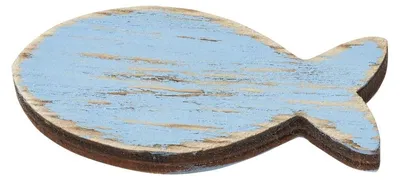 Produktbild von 5 Holzfische rundlich hellblau