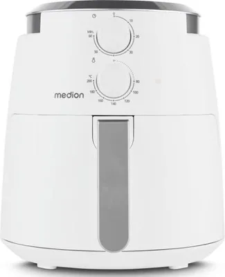 Immagine prodotto di Friggitrice ad aria calda MEDION P30 L (4,7 litri, friggitrice ad aria, 1500 watt, funzionamento semplice, frittura senza olio, timer 60 minuti, fino a 200° C, rivestimento antiaderente, MD13020)