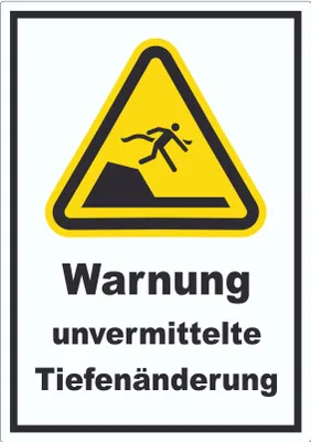 Produktbild von Aufkleber Warnung unvermittelte Tiefenänderung A5 (148x210mm)