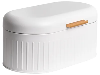 Obrázek produktu pro BELIANI Bílý železný chlebník 33 x 17 x 16 cm dekorativní s víkem moderní kuchyně