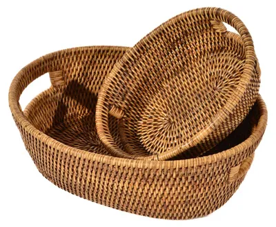Produktbild von H&H ovaler Rattankorb cm 33x24x10h